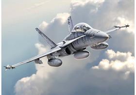 All new tooled kit of the impressive F18D Atars US Marines Hornet in 1/48 scale the kit number is 48033