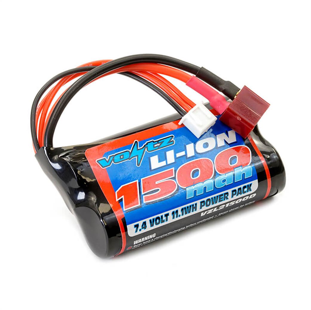 Voltz  VZL21500D 7.4v Li-Ion 1500mah Battery Pack w/Deans Connector