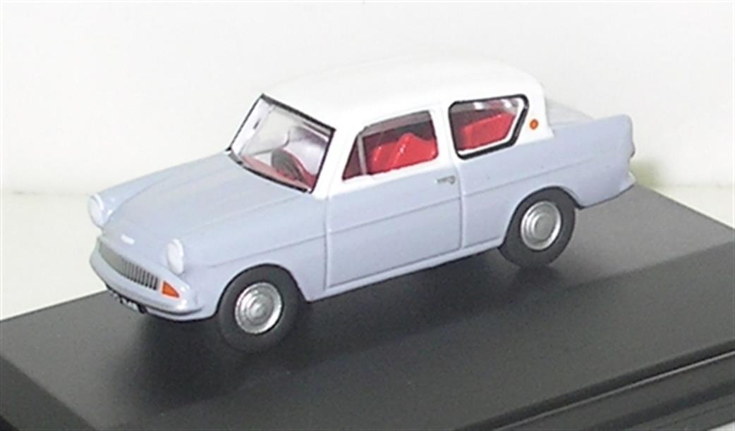 Oxford Diecast 1/76 76105004 Ford Anglia Car Grey with White Roof