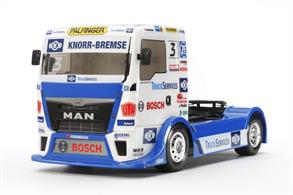 Tamiya brings 58632 a 1/10th TT-01E Radio Controlled kit of a Team Han MAN TGS Racing TruckGlue and paints are required