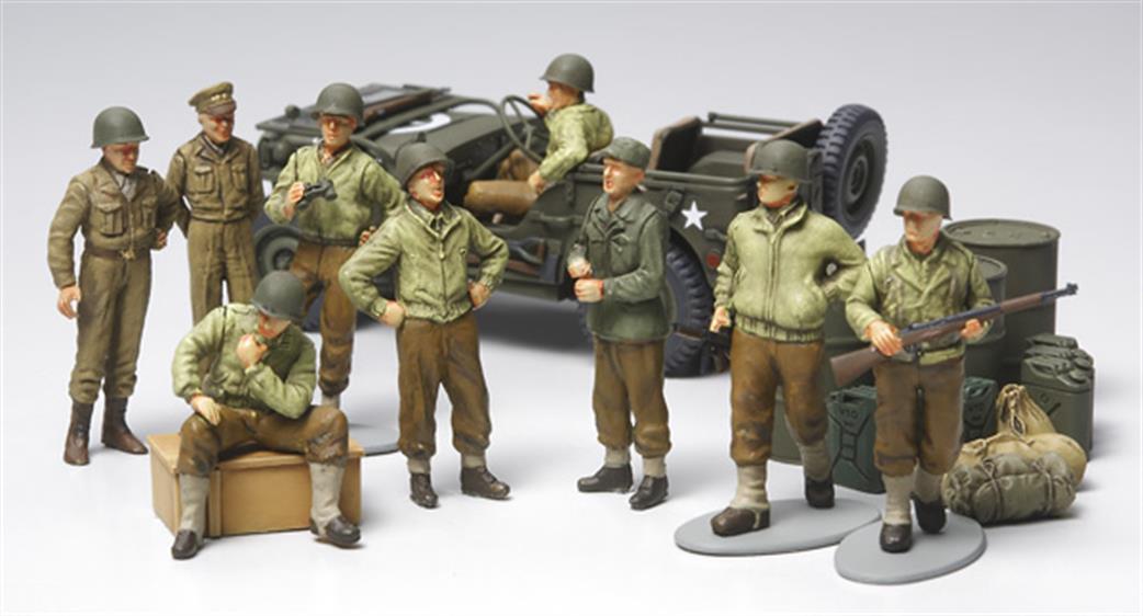 Tamiya 1/48 32552 WWII US Infantry At Rest Figure & Jeep Set