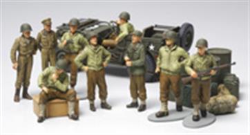 Tamiya 32552 1/48 Scale WWII US Infantry At Rest Figures &amp; JeepThe set features several U.S. infantry figures in life-like poses and an assortment of accessories that can be used to liven up any diorama.