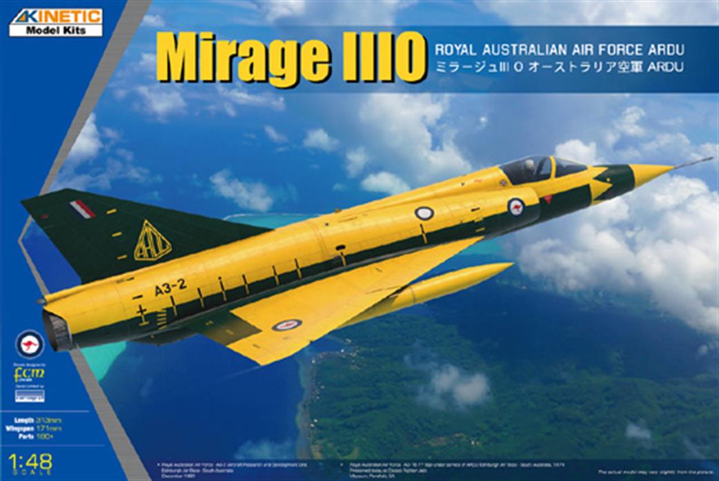 Kinetic Models 1/48 K48145 Mirage III/0  RAAF ARDU Plastic Kit