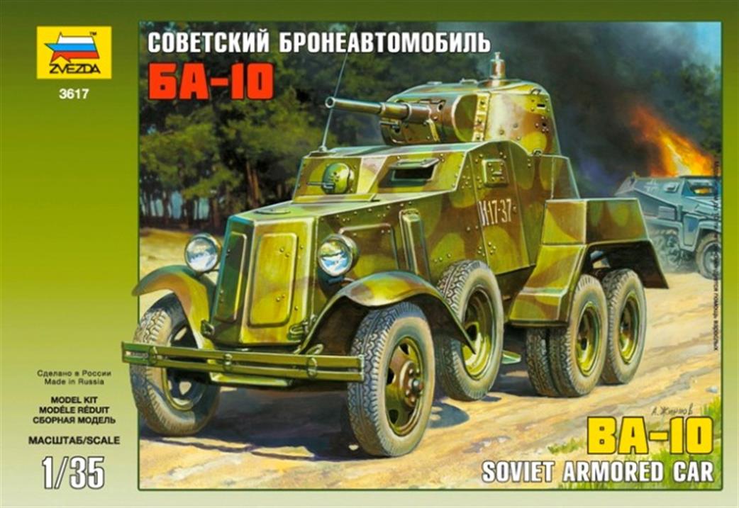 Zvezda 1/35 3617 Soviet BA-10 Armoured Car 1938 Plastic Kit