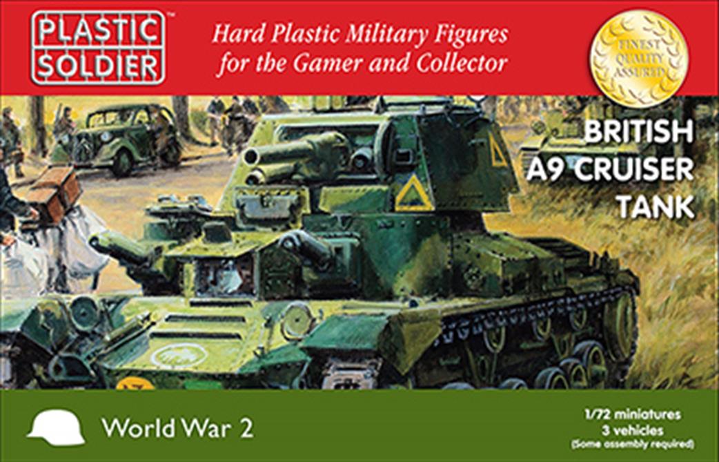Plastic Soldier 1/72 WW2V20023 British A9 Cruiser Tank Triple Tank Pack
