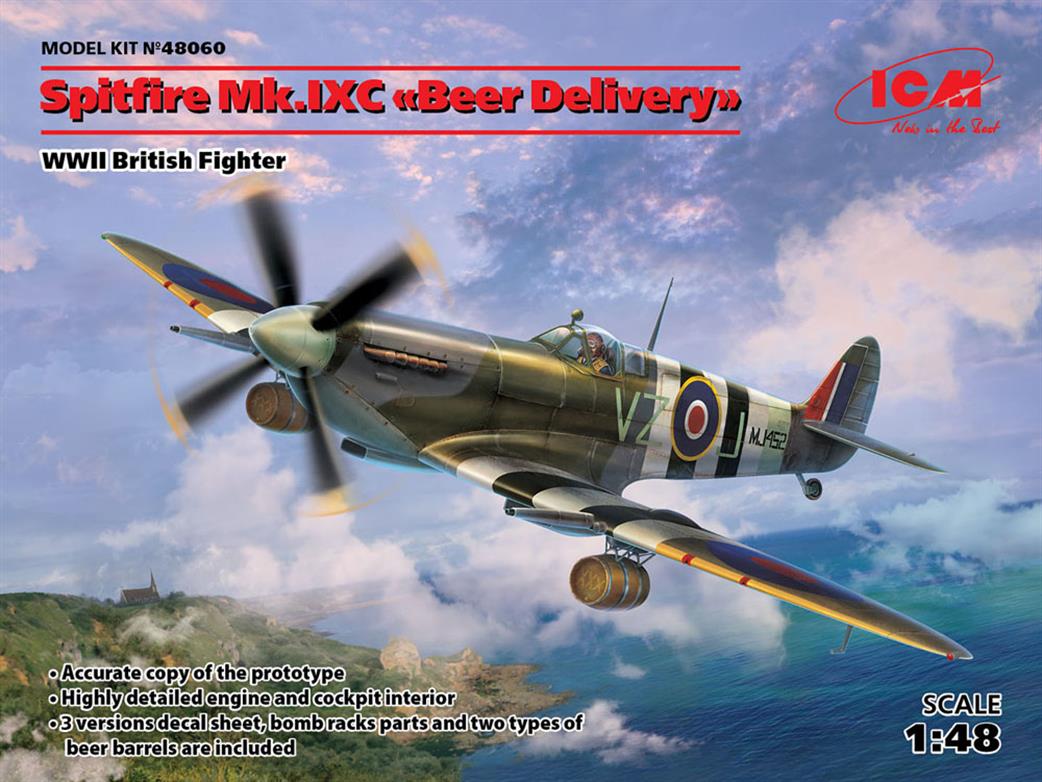 ICM 1/48 48060 Supermarine Spitfire MK IXc Beer Delivery Fighter Kit