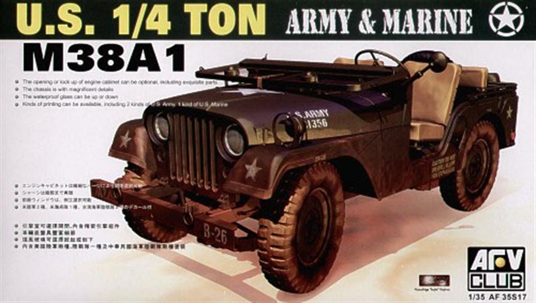AFV Club 1/35 AF35S17 U.S. 1/4 TON M38A1 Jeep Kit