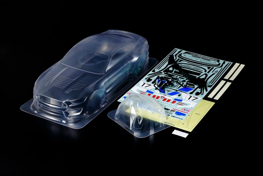 Tamiya 1/10 51614 Ford Mustang GT4 Clear Lexan Bodyshell With Sticker Sheet And Mask