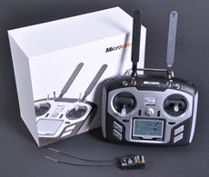 New from Microzone is the 2.4GHz MC-10 10 channel transmitter, it comes with a matching 8 channel receiver that is ready to use. This stylish 10 Channel radio system packs one powerful microprocessor and can be used on just about any aircraft, sailplane, drone, or helicopter! The bright daylight viewable LCD Backlit Display allows for easy programming and fine-tuning parameters such as Dual Rates, Exponential, End Point Adjustments, Throttle Curve, Flight Timers and more!