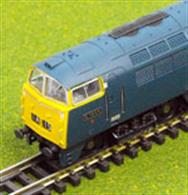 Detailed N gauge model D1041 Western Prince finished in the standard BR rail blue livery with full yellow ends.One of the preserved Westerns D1041 Western Prince has been based at the East Lancs Railway since 1977, but has been undergoing a complete mechanical and electrical overhaul since 2004.