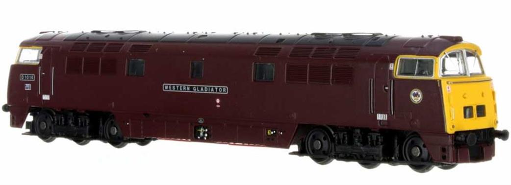 Dapol N 2D-003-016 BR D1016 Western Gladiator Class 52 C-C Diesel Hydraulic Locomotive Maroon with Full Yellow Ends