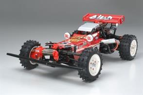 Fans around the world have been clamoring for more re-releases of classic Tamiya R/C cars and Tamiya has indeed been listening. The eye-catching Hotshot 4WD buggy, which was originally released in the 1980's and helped popularize the R/C hobby, now makes a return with it's timeless body shape matched with updated improvements to let both old and new R/C fans enjoy exciting off-road action.