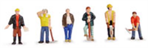Bachmann OO Construction Workers Pack of 6 Figures 36-042Pack of six pre-painted builder and road repair workmen figures.