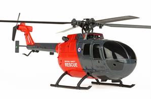 Twister BO-105 Scale 250 Flybarless Helicopter with 6 Axis Stabilisation and Altitude Hold (Grey/Red)Needed to Complete 4x AA batteries for the transmitter.&lt;br.One-touch auto take-off. One-touch auto land. Altitude hold system. Model-protecting panic mode. 6-axis gyro stabilisation. Extremely durable beginner-friendly construction. Four-blade flybarless scale rotor head. Quick release wireless LiPo. Outstanding 15-minute duration. Available in yellow and grey. High intensity nose and tail light.