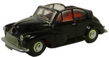 Oxford Diecast 1/76 Morris Minor Car Black Soft Top 76MMC002