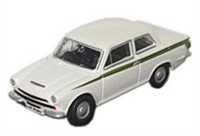 Oxford Diecast 1/76 Ford Cortina MkI Ermine White &amp; Green 76COR1001
