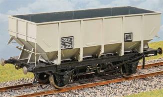 British Railways produced a range of standard wagon designs with the objective of improving load capacity and handling. Based on the late LNER design steel hopper wagons  the 21 ton coal hopper was one of the longest lasting designs with many wagons still in service up to the miners strike in the 1980s. The kit builds a model of a non-vacuum fitted wagon with a choice of plain or roller bearing axleboxes and transfers for early, late (boxed) and TOPS lettering.Supplied with metal wheels and 3 link couplings.
