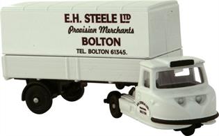 Fully finished model of the later Scammell Townsman light tractor with trailer in service with E H Steele limited of Bolton.