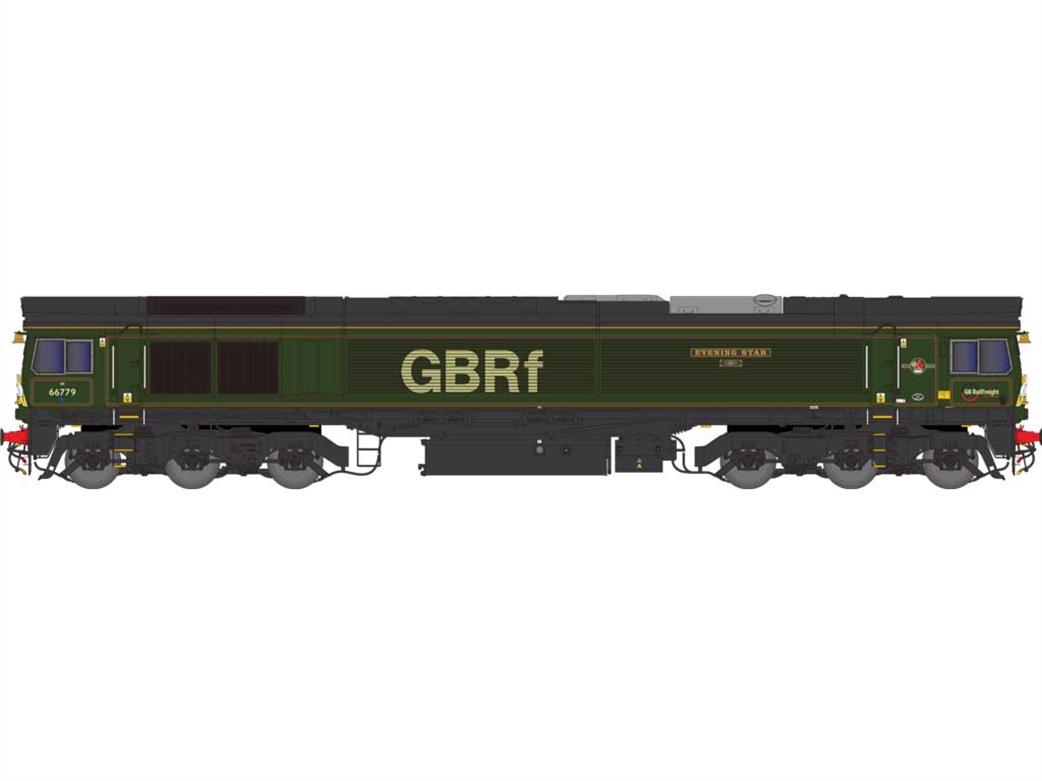 Dapol N 2D-066-007 GBRf 66779 Evening Star Class 66 Diesel Locomotive BR Lined Green Late Crest