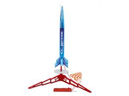 Punch a hole in the atmosphere with this rocket! The Estes Riptide Launch Set contains almost everything you need for hours of high flying fun! This shiny rocket is factory assembled by trained craftsman to give you a top quality beginners' rocket.