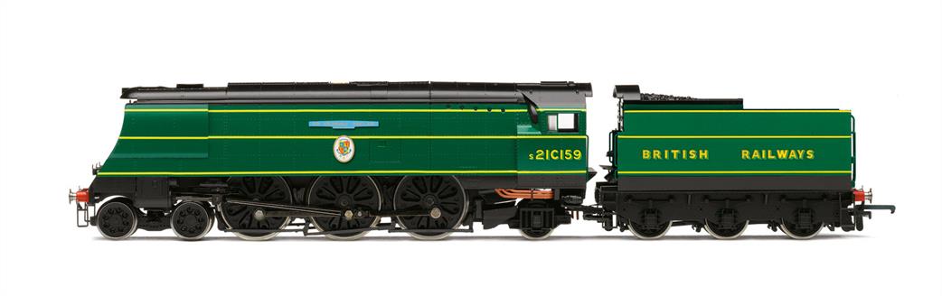 Hornby OO R3525 BR 21C159 Sir Archibald Sinclair Bulleid Battle of Britain Class 4-6-2 with Air Smoothed Casing Southern Malachite Green Lettered British Railways