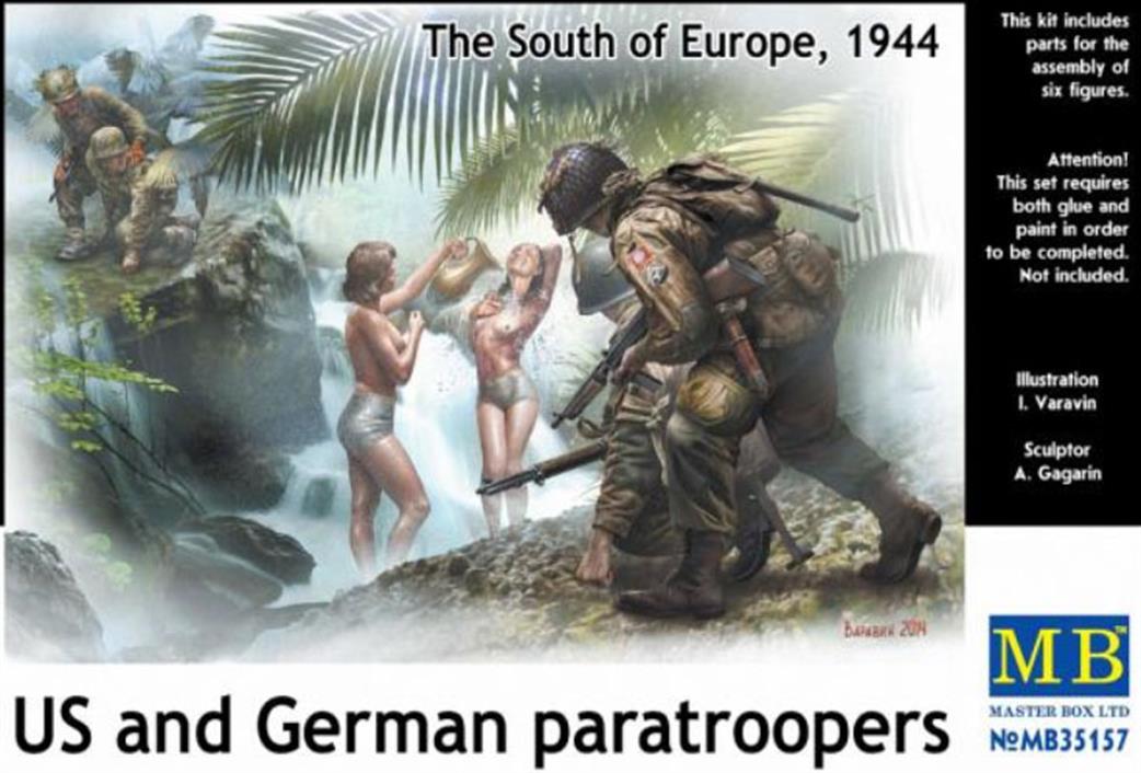 Master Box Ltd MB35157  US and German Paratroopers (The south of Europe 1944)          1/35