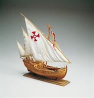 This little ship formed part of the fleet commanded by Christopher Columbus for his voyage of discovery in 1492. She was originally named "Santa Clara" but was nicknamed and became widely known as "Nina". There are not many contemporary evidences on the two caravels, except for the few oblique references that can be found in a resume of Columbus Journal. Nevertheless two things are pretty sure: both ships belonged to the Pinzon family and at the very beginning both of them had lateen sails. Then during the first stop at the Canary Island the Pinta replaced its lateen sails with square sails. This operation, together with the substitution of the mast delayed the departure of four weeks. Columbus always referred to NiÃ±a and Pinta as the Caravels The kit includes laser cut frames for keel &amp; bulkheads, and exotic wood strip for hull planking. Also included is the wooden deck planking, masts and spars, resin and wooden fittings, cloth for the sails and flags. The instruction booklet is very detailed, taking you through every step of construction.Scale 1:65, Length: 370mm.Skill Level 2