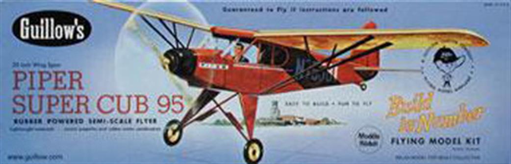 Guillows  602 Piper Super Cub 95 Balsa Kit Rubber Powered
